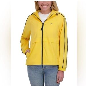 Tommy Hilfiger Yellow Hooded Jacket with Black Trim Nwt